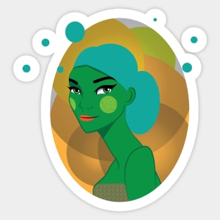 Green Girl Sticker